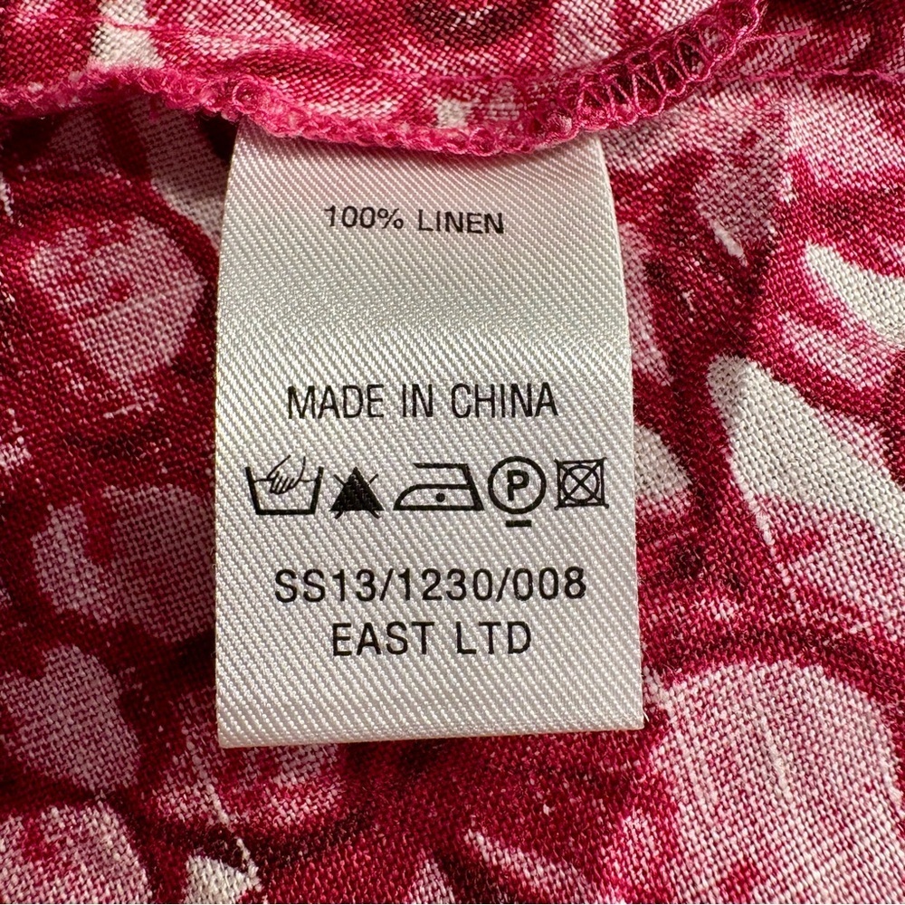EAST Floral Linen A-Line Midi Dress Size 16 - Picture 7 of 8